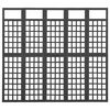 vidaXL Romdeler/espalier 5 paneler heltre svart 201,5x180 cm