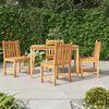vidaXL Hagespisegruppe 5 deler heltre teak