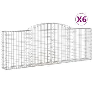 vidaXL Gabionkurver buede 6 stk 300x30x100/120 cm galvanisert jern