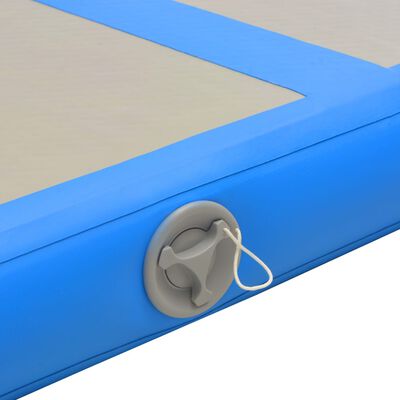 vidaXL Oppblåsbar gymnastikkmatte med pumpe 400x100x10 cm PVC blå