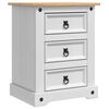 vidaXL Nattbord med skuff Corona Hvit 53 x 39 x 66 cm Massiv furu
