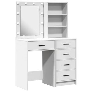 vidaXL Sminkebord 2 stk. Hvit 50 x 41 x 135 cm Konstruert tre
