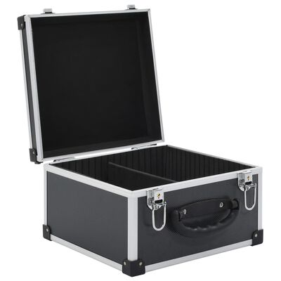 vidaXL CD-koffert for 40 CD-er aluminium ABS svart