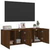 vidaXL Veggmonterte TV-benker 2 stk brun eik 60x30x41 cm