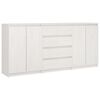 vidaXL Sideskap 3 stk hvit heltre furu