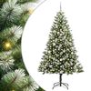 vidaXL Kunstig Hengslet Juletre med Flocket Sn&oslash; 300 LED-lys Varmhvit