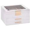 vidaXL Smykkeskrin 3-lags hvit 23x20,5x14 cm
