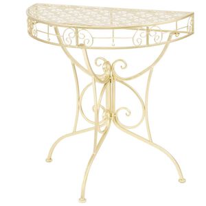 vidaXL Sidebord gammeldags stil halvrund metall 72x36x74 cm gull