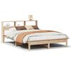 vidaXL Seng med bokhylle uten madrass 120x190 cm heltre furu