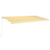 vidaXL Manuell uttrekkbar markise 600x350 cm gul og hvit