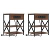 vidaXL Nattbordskap 2 stk. Brun Eik 41 x 31 x 51 cm Konstruert tre