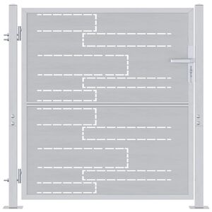 vidaXL Hageport med l&aring;s s&oslash;lv 85 x 97 cm Rustfritt St&aring;l