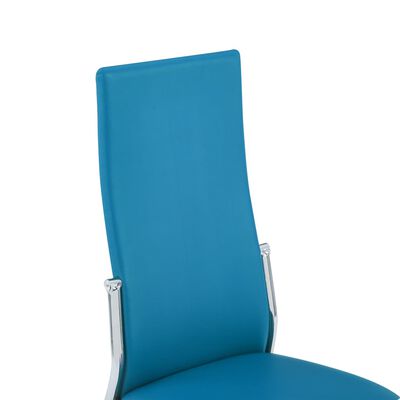 vidaXL Spisestoler 4 stk blå kunstig skinn