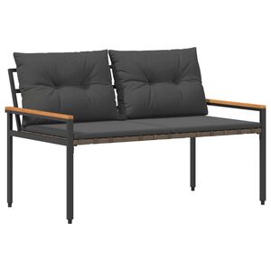 vidaXL Utend&oslash;rs benk 2 -Seater 116 x 67,5 x 72 cm polyrotting M&oslash;rkegr&aring;