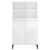 vidaXL Highboard høyglans hvit 60x36x110 cm konstruert tre