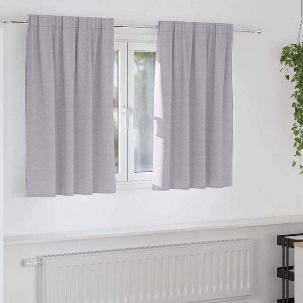 vidaXL Mørkleggende Gardiner med Ringer 2 pcs Metall Grå 140 x 140 cm