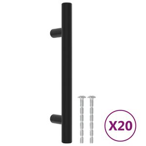 vidaXL Skaph&aring;ndtak 20 stk svart 96 mm rustfritt st&aring;l