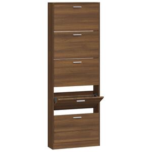 vidaXL Skoskap brun eik 59x17x169 cm konstruert tre