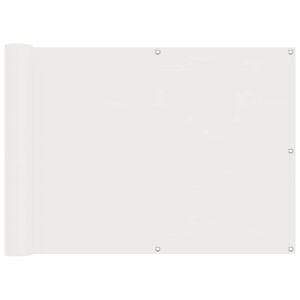 vidaXL Balkong Skjerm Hvit 75 x 200 cm PU-belagt oxford alu