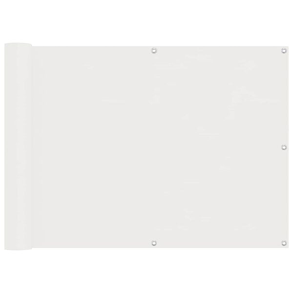 vidaXL Balkong Skjerm Hvit 75 x 200 cm PU-belagt oxford alu