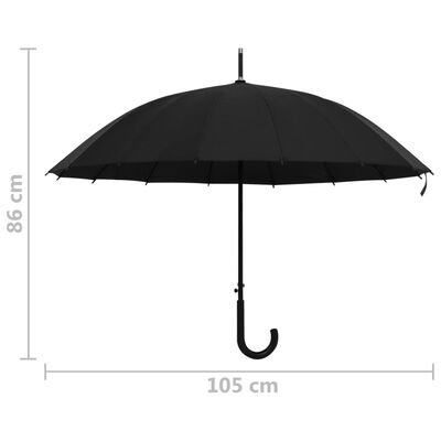 vidaXL Paraply automatisk svart 105 cm