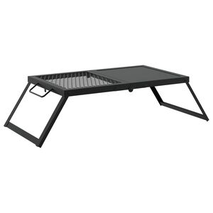 vidaXL Sammenleggbar Campinggrill 31,5 x 26,5 x 4 cm Legert st&aring;l Svart