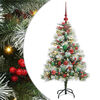 vidaXL Kunstig juletre Gr&oslash;nn og hvit 120 cm PVC og Metall og Plast