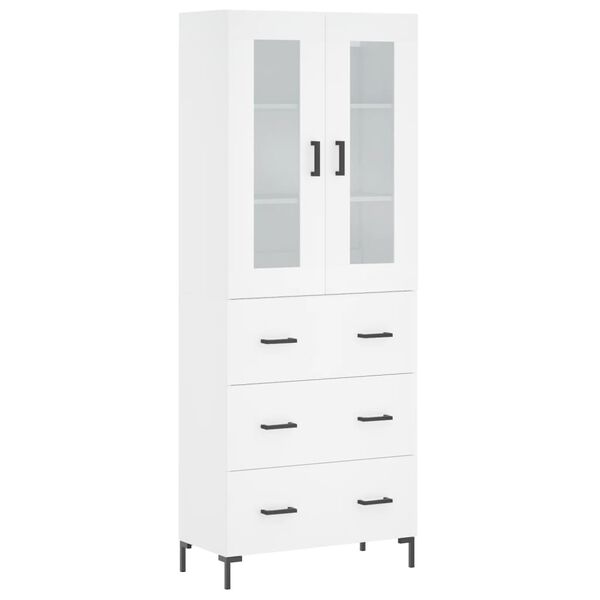 vidaXL Highboard hvit 69,5x34x180 cm konstruert tre