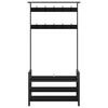 vidaXL Kleshenger med hylle Svart Eik 95 x 34 x 184 cm Konstruert tre
