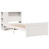 vidaXL Seng med bokhylle uten madrass hvit 100x200 cm heltre furu