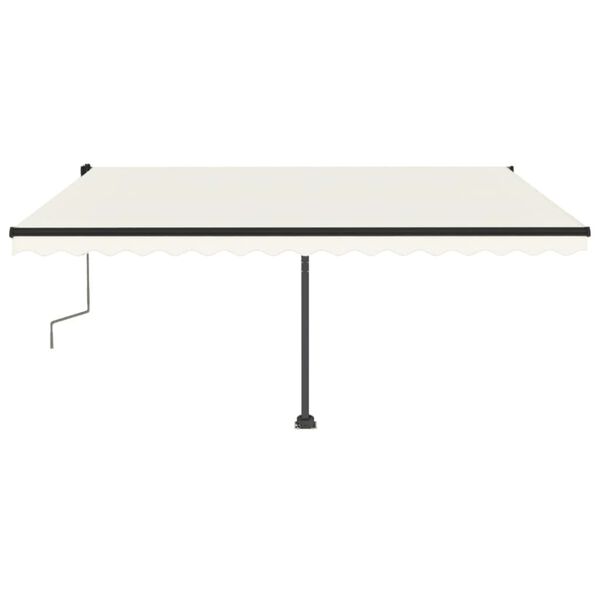 vidaXL Manuell uttrekkbar markise med LED 400x350 cm kremhvit