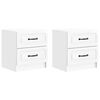 vidaXL Nattbordskap med skuff 2 pcs H&oslash;gglans hvit 43 x 34,5 x 44,5 cm