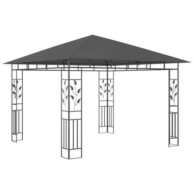 vidaXL Paviljong med myggnett 3x3x2,73 m antrasitt 180 g/m²