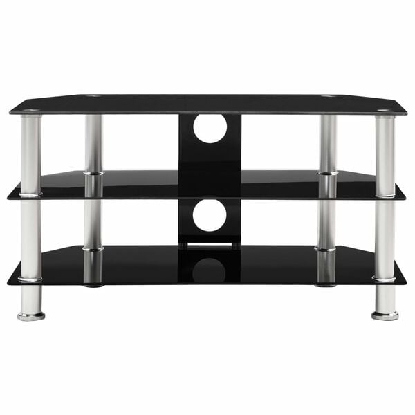 vidaXL TV-benk svart 75x40x40 cm herdet glass