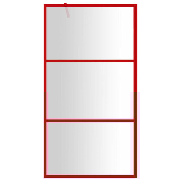 vidaXL Dusjvegg med klart ESG-glass r&oslash;d 115x195 cm