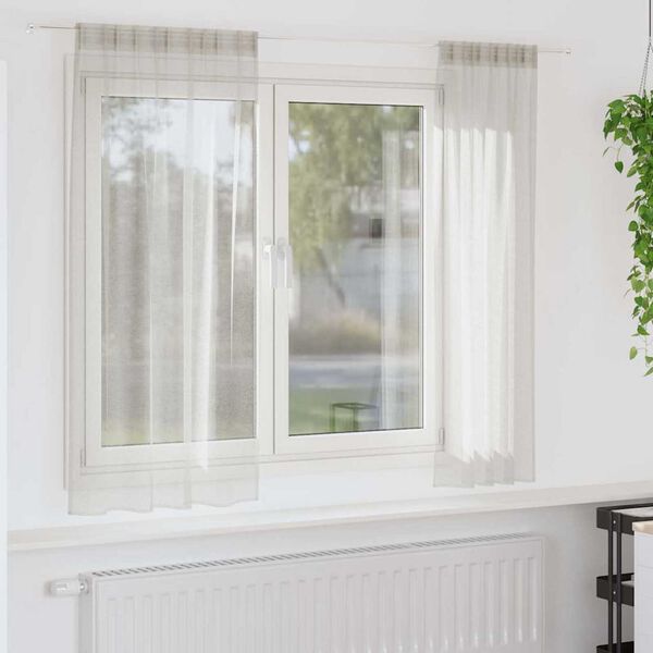 vidaXL Voile Gardin med gardiner 2 pcs Krem 175 x 140 cm Polyester