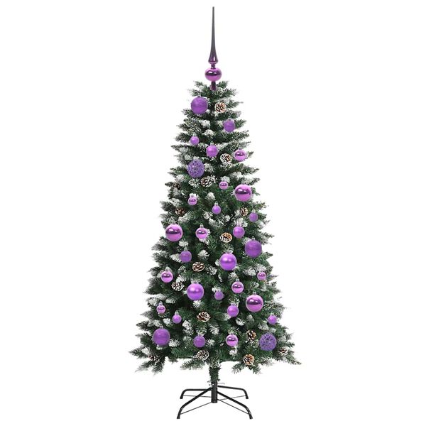 vidaXL Kunstig juletre med 150 LED gr&oslash;nn 120 cm PVC og plast og st&aring;l