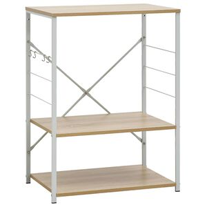 vidaXL Hylle til mikrob&oslash;lgeovn hvit eik 60x39,6x79,5 cm konstruert tre