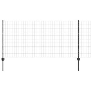 vidaXL Euro gjerdet med stolpe 10 x 1 m PVC-belagt st&aring;l Gr&aring; Mesh