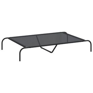 vidaXL Forh&oslash;yet hundeseng svart 130x80x20 cm tekstil og st&aring;l