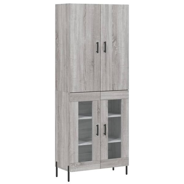 vidaXL Highboard gr&aring; sonoma 69,5x34x180 cm konstruert tre
