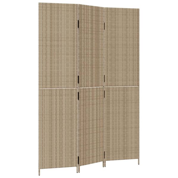 vidaXL Romdeler 3 paneler beige polyrotting