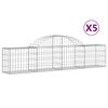 vidaXL Gabionkurver buede 5 stk 200x30x40/60 cm galvanisert jern