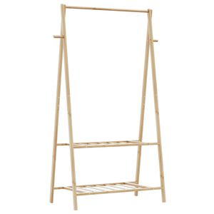 vidaXL Klesstativ med hyller 96x45,5x150,5 cm bambus