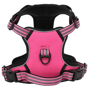 vidaXL Hundesele med b&aring;nd og krage justerbar rosa L