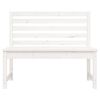 vidaXL Hagebenk hvit 109 cm heltre furu