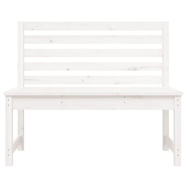 vidaXL Hagebenk hvit 109 cm heltre furu