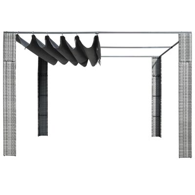 vidaXL Paviljong med tak polyrotting 300x300x200 cm grå og antrasitt