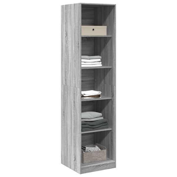 vidaXL Garderobe grå sonoma 50x50x200 cm konstruert tre
