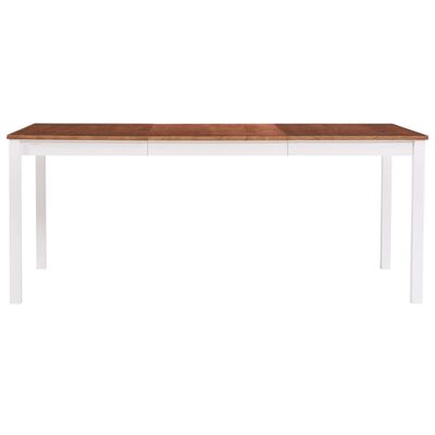 vidaXL Spisebord hvit og brun 180x90x73 cm furu